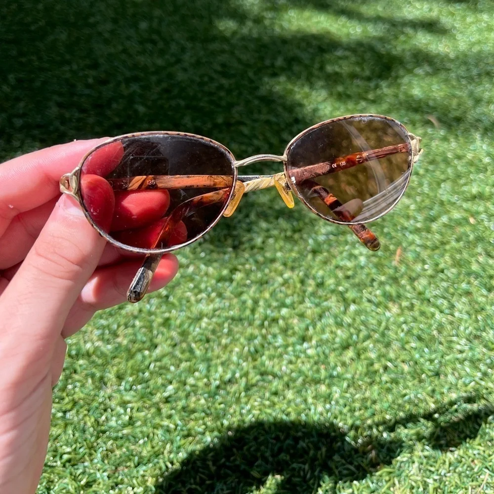 VTG 90’s Brown Round Frame Mens Sunglasses